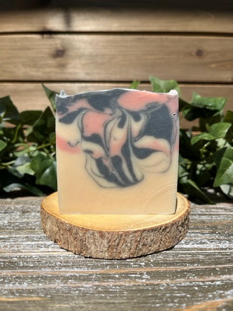 Charcoal and Rose Clay Face & Body Bar